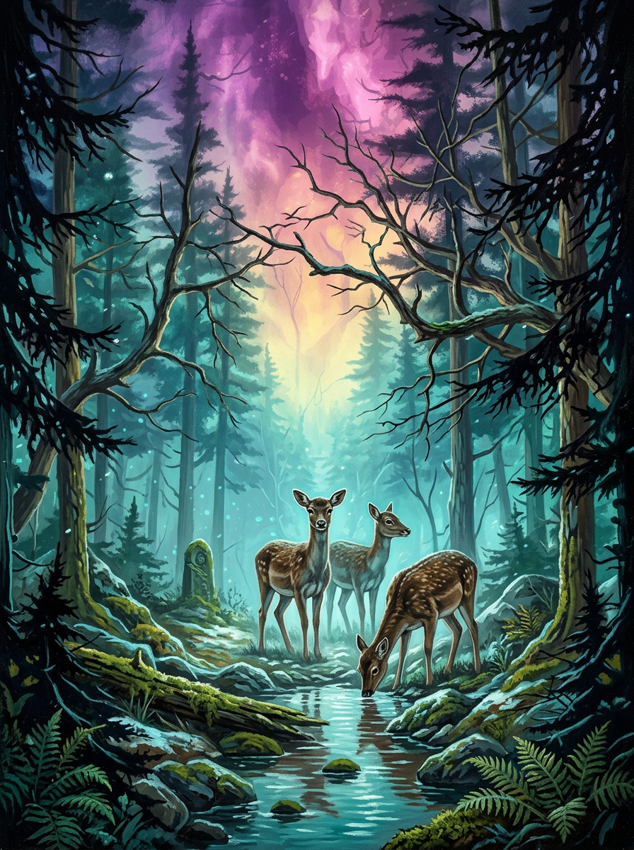 Enchanted Deer Forest (Diamond Painting)