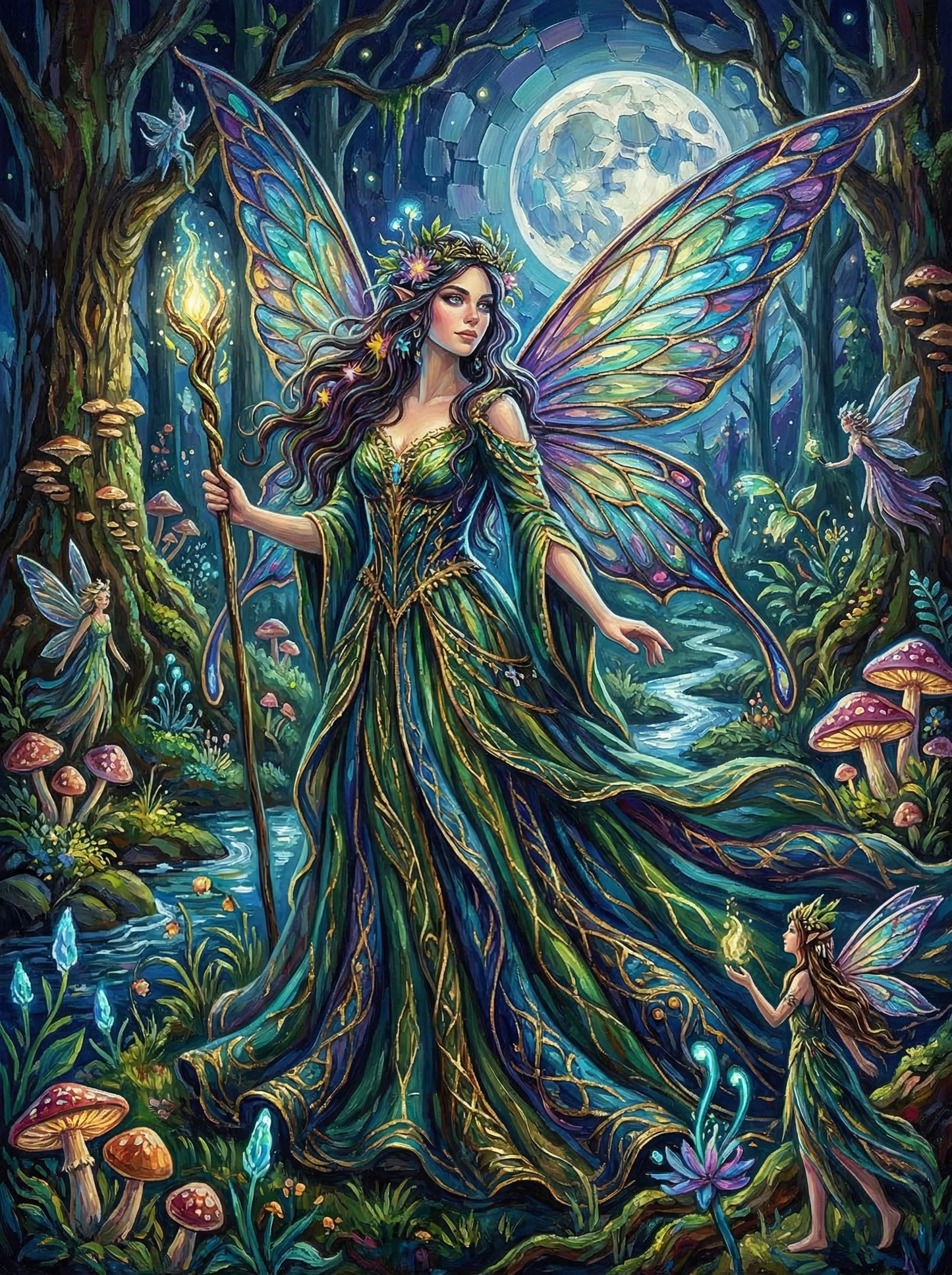 Enchanted Forest Fairy Queen (100 Color Diamond Painting)