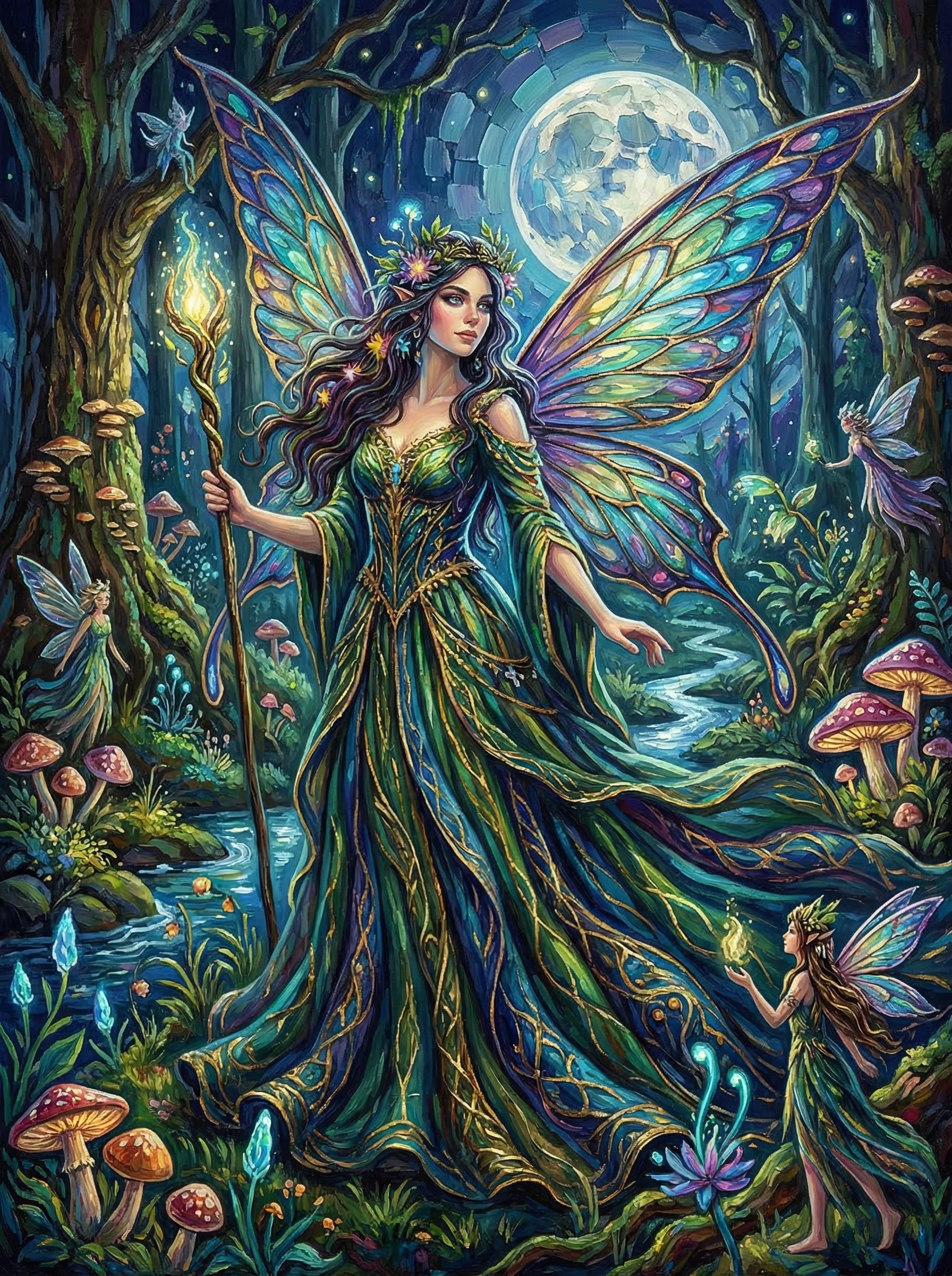 Enchanted Forest Fairy Queen (100 Color Diamond Painting)