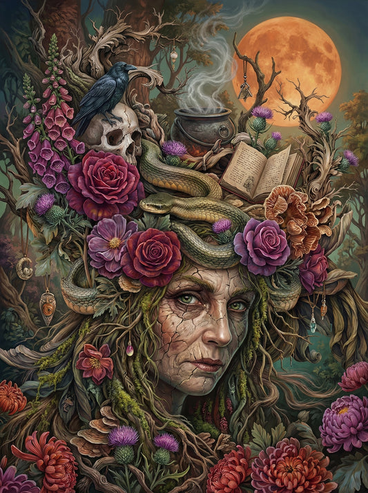 Enchanted Witch Garden (100 Color Diamond Painting)