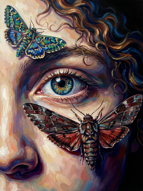 Eye Butterfly Woman Portrait (100 Color Diamond Painting) Diamond Painting kit