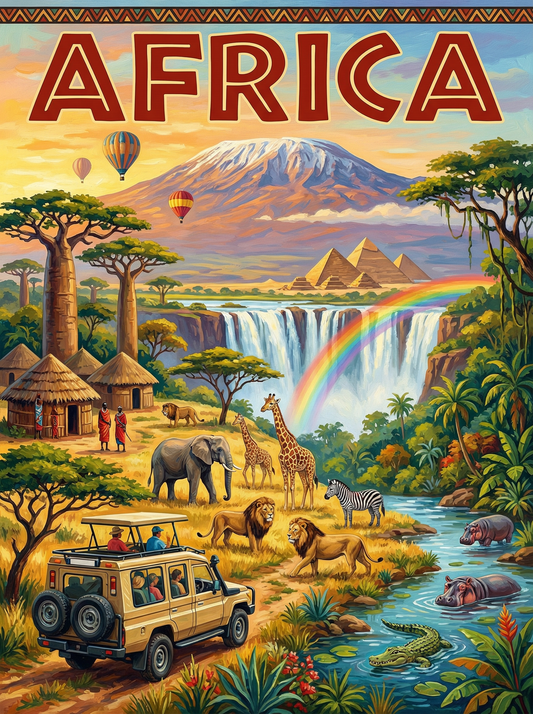 Africa Safari Majesty (150 Color Diamond Painting)