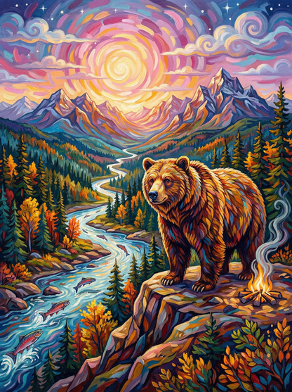 Majestic Bear in the Mountains (Diamond Painting) Diamond Painting kit
