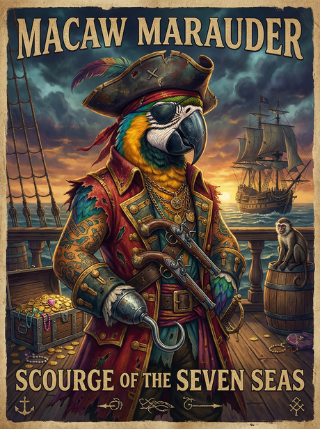 Pirate Macaw of the Seven Seas (Diamond Painting) Diamond Painting kit