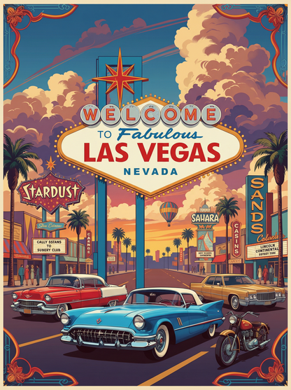 Vintage Las Vegas Boulevard Scene