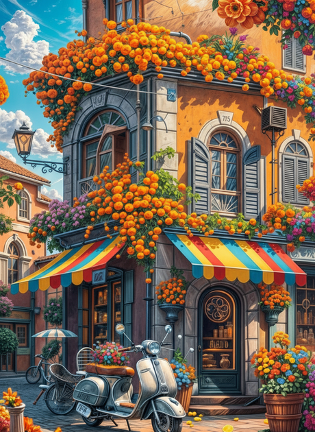 Tuscan Bloom Street (100 Color Diamond Painting) Diamond Painting kit