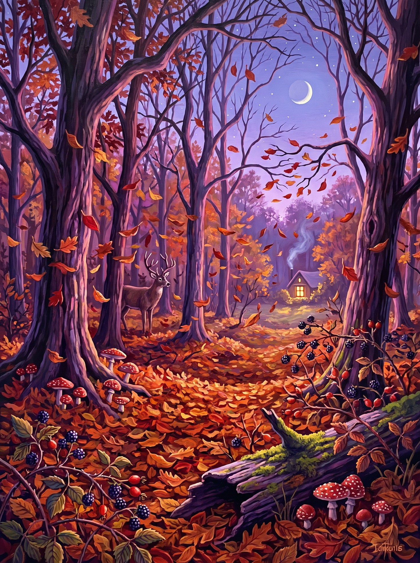 Falling Leaves Dusk