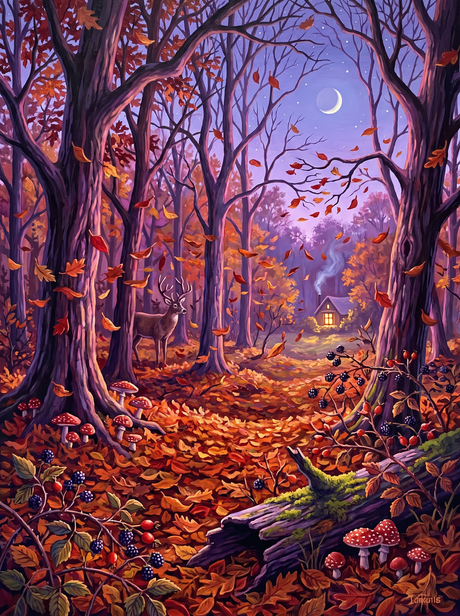 Falling Leaves Dusk