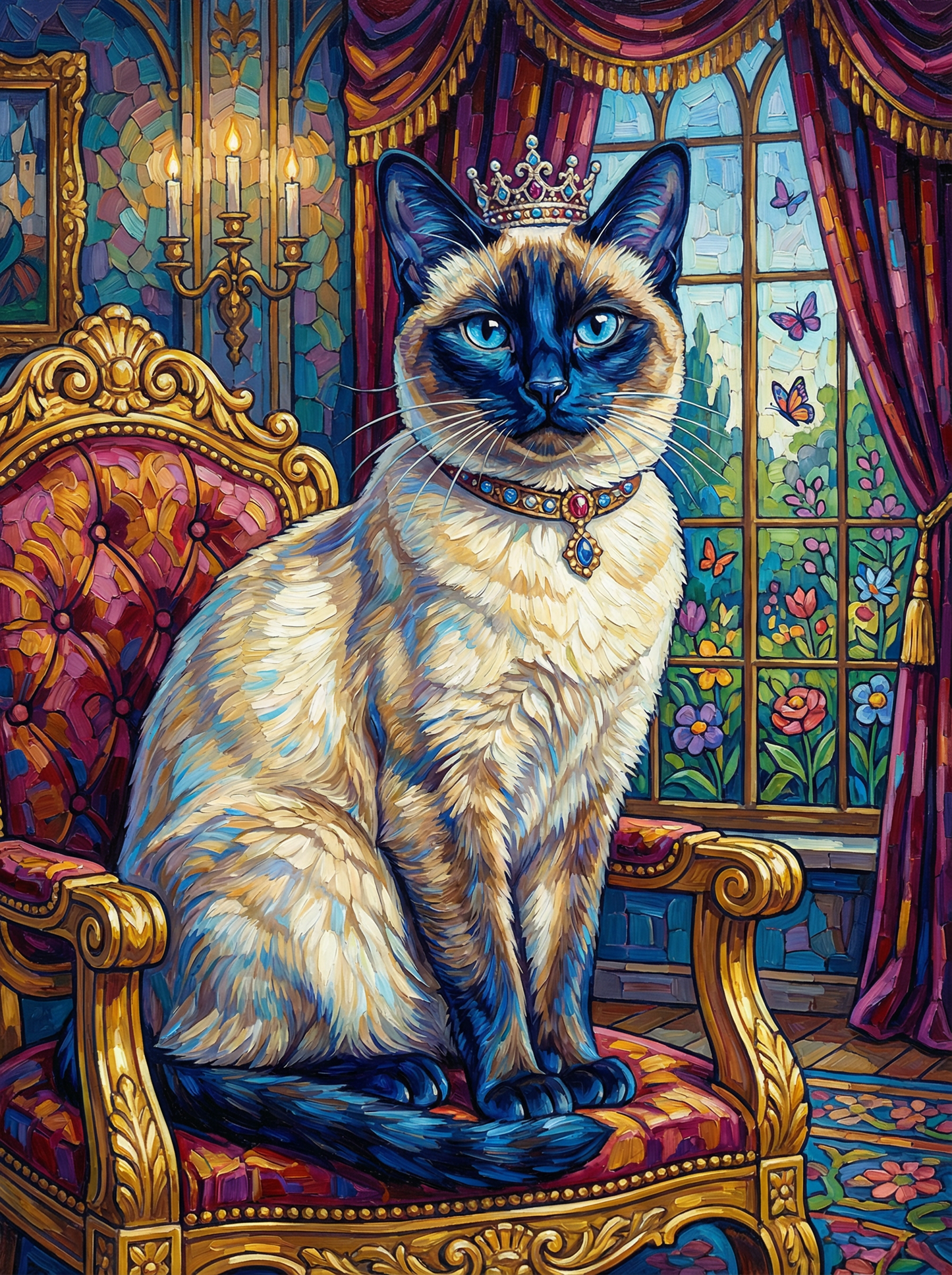 Royal Siamese Grace (100 Color Diamond Painting) Diamond Painting kit