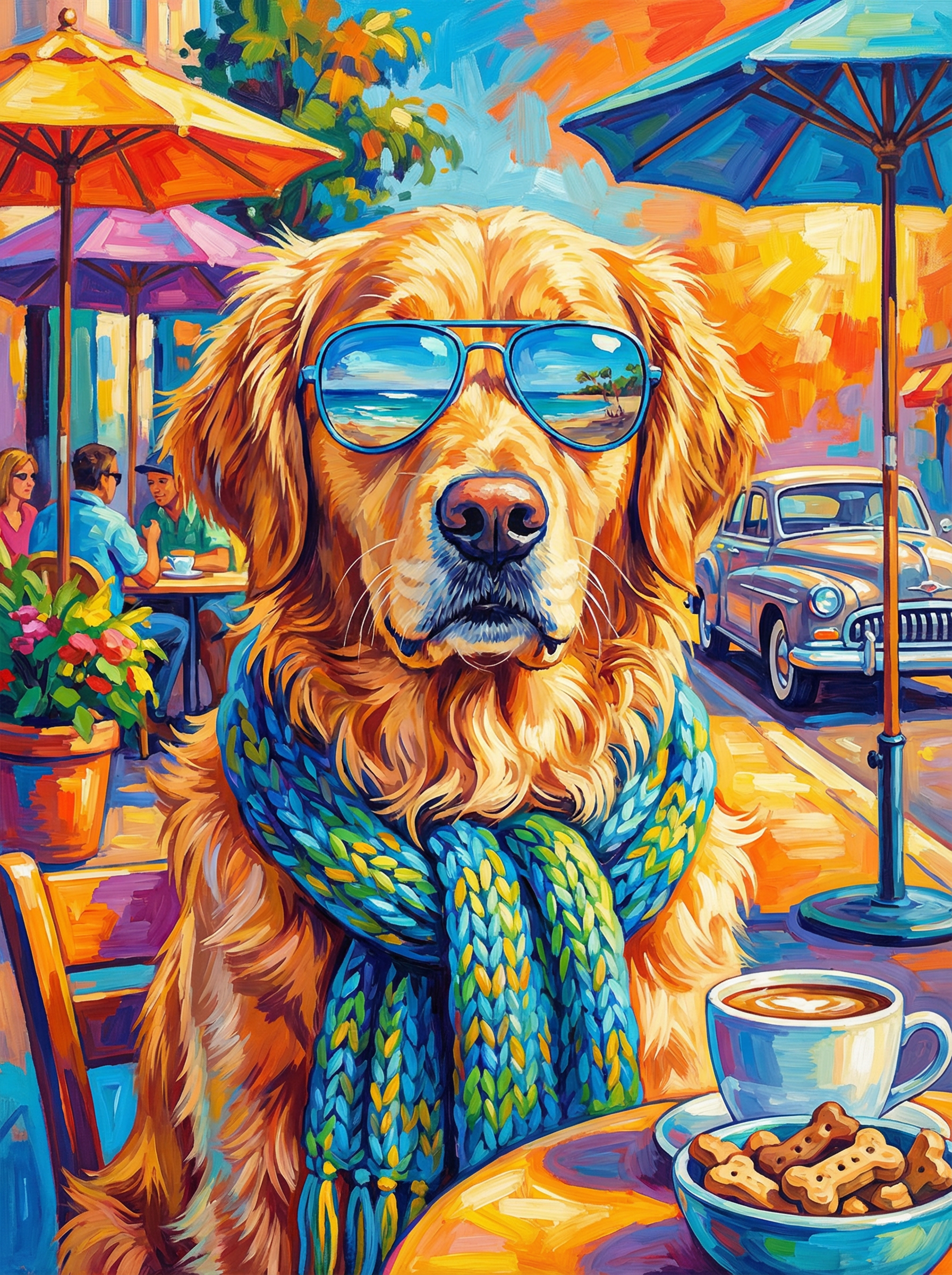 Café Golden Chill (100 Color Diamond Painting)