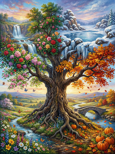 Seasons Tree (Diamond Painting) Diamond Painting kit