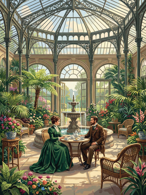 Victorian Garden Tea (Diamond Painting) Diamond Painting kit