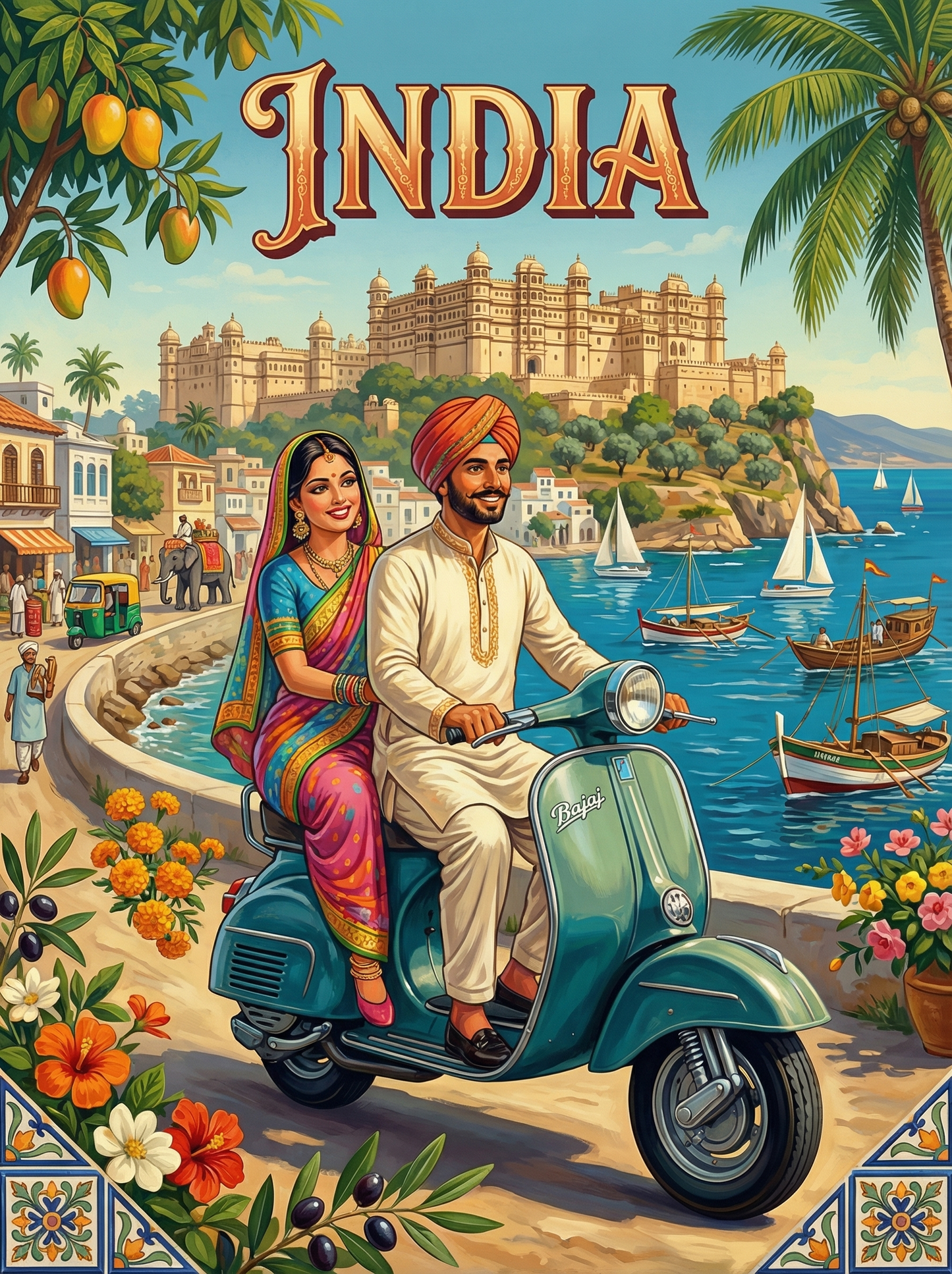 Royal Ride Through India (Board Canvas)