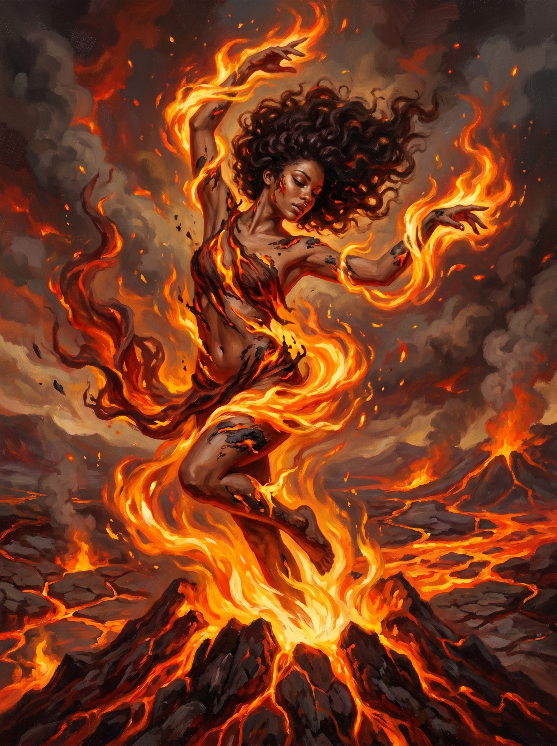 Fire Dancer Molten Stage (150 Color Diamond Painting)