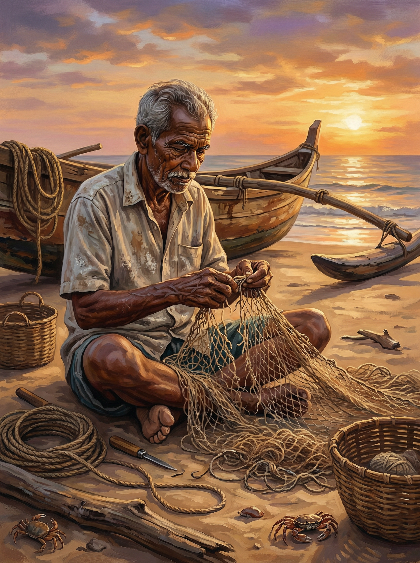 Fisherman at Golden Hour (Diamond Painting) Diamond Painting kit