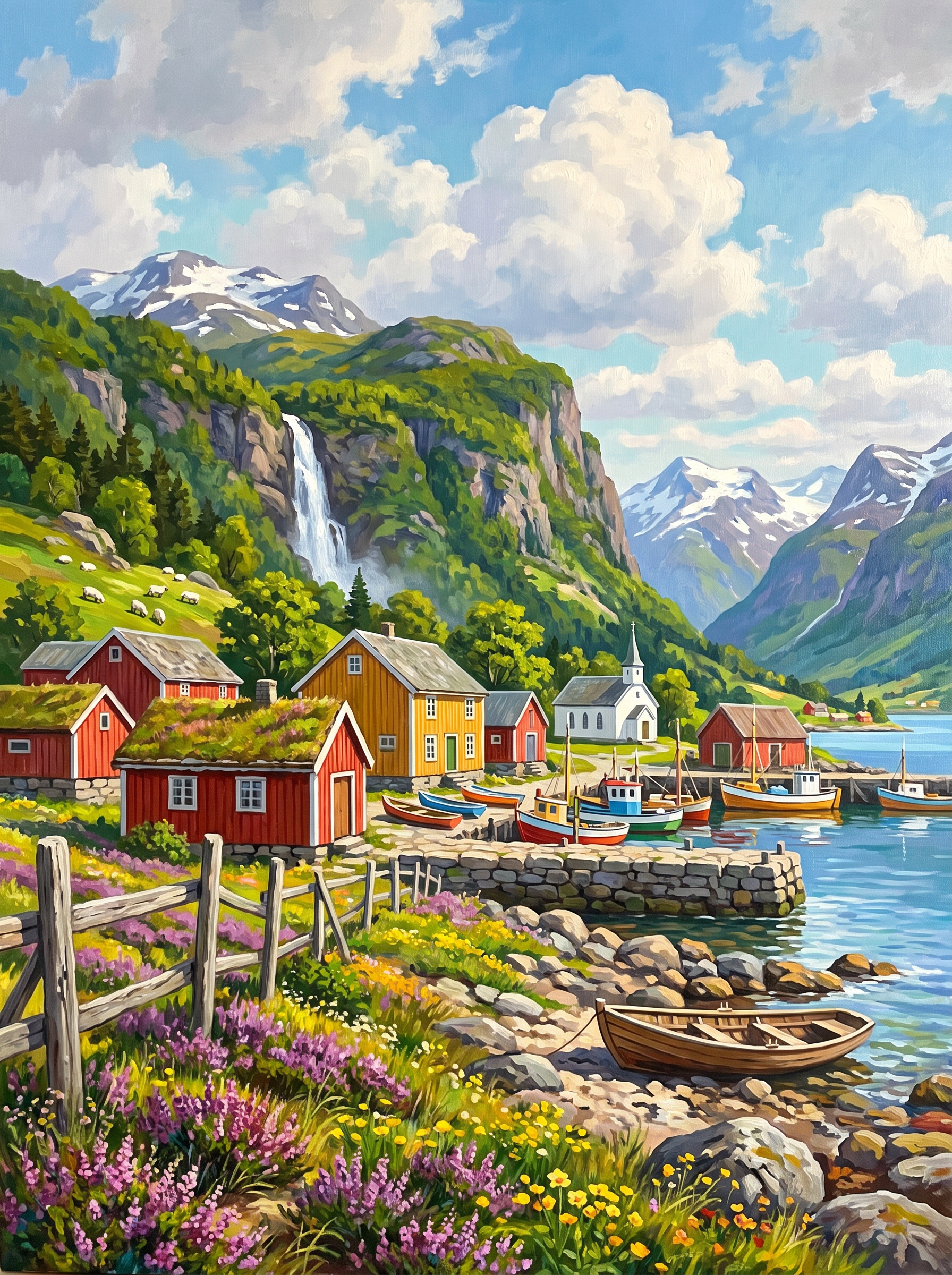 Fjord Village Waterfall