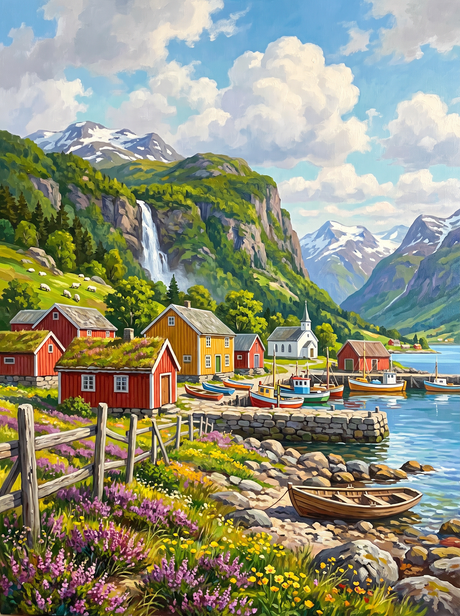 Fjord Village Waterfall