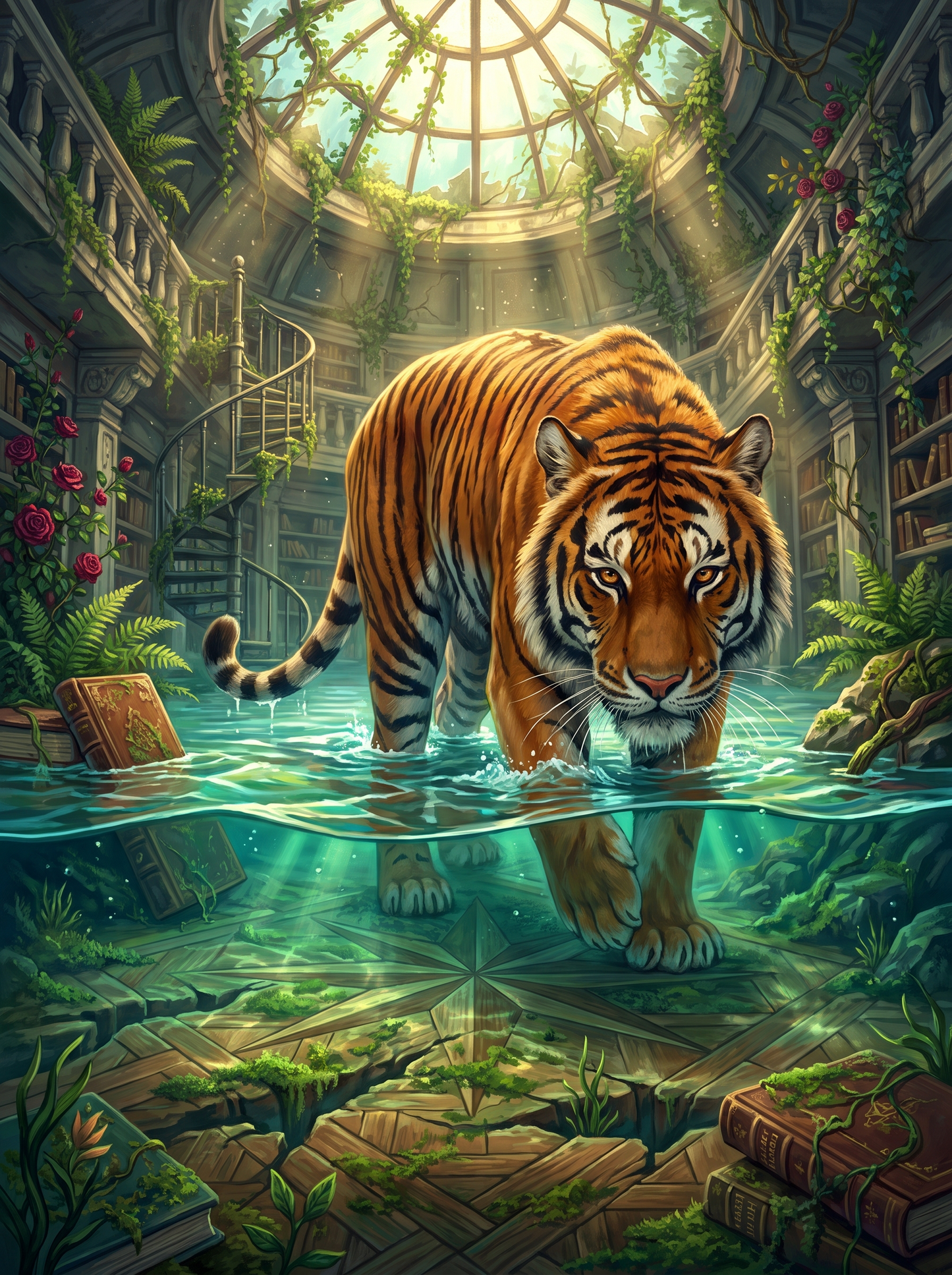 Flooded Library Tiger
