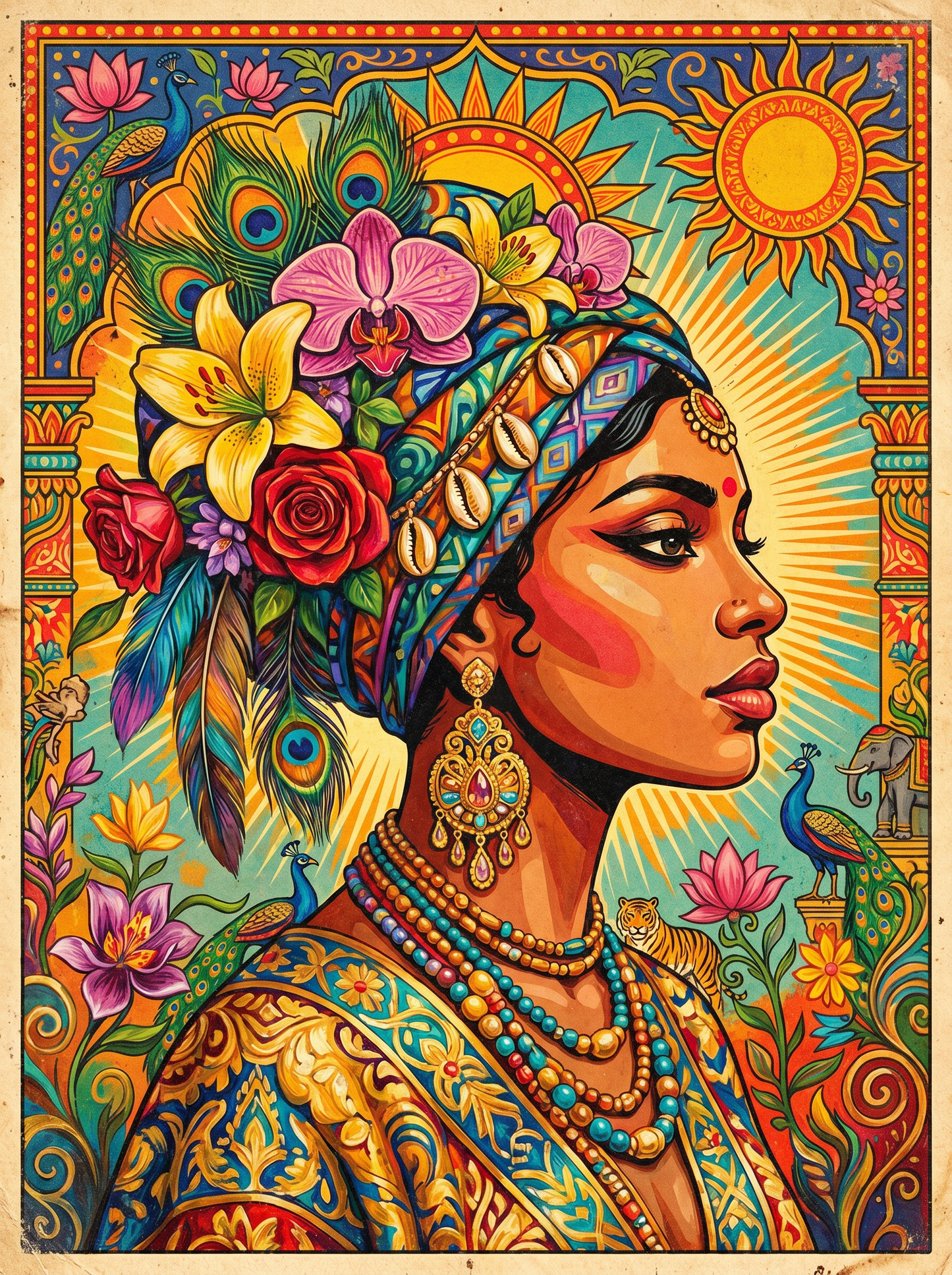 Floral Crown Maiden (150 Color Diamond Painting)