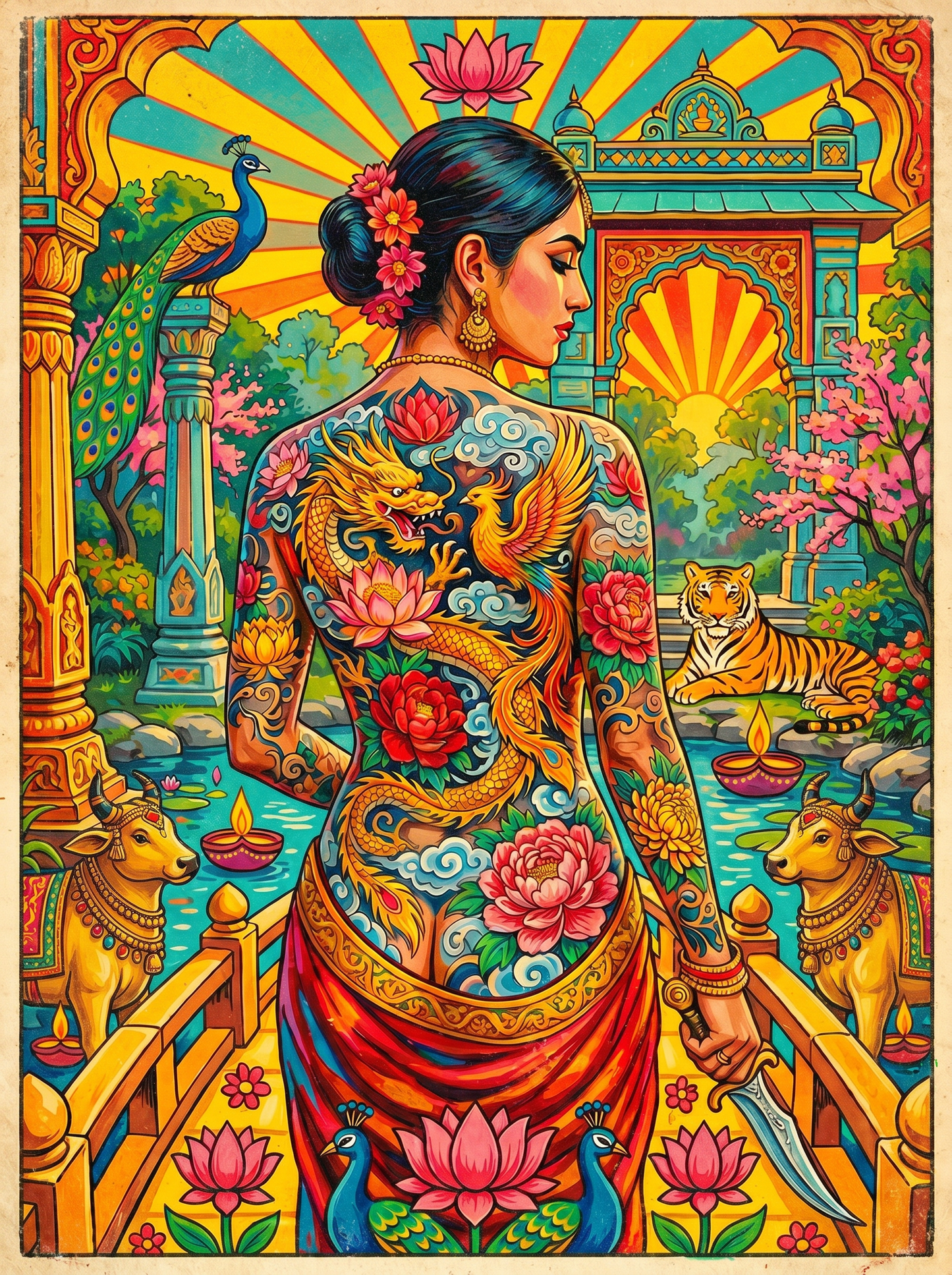 Floral Kimono Sunrise (150 Color Diamond Painting)