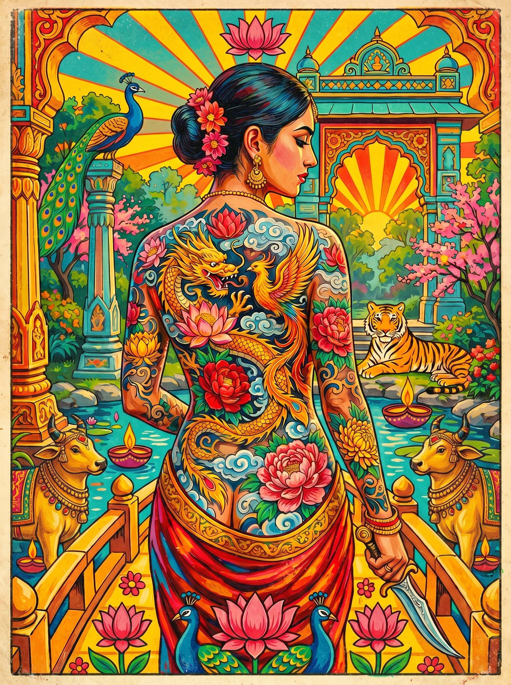 Floral Kimono Sunrise (150 Color Diamond Painting)
