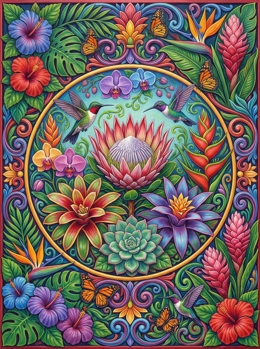 Blooming Paradise Mandala (150 Color Diamond Painting)