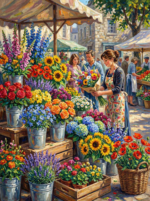 Flower Basket Bicycle (Diamond Painting)