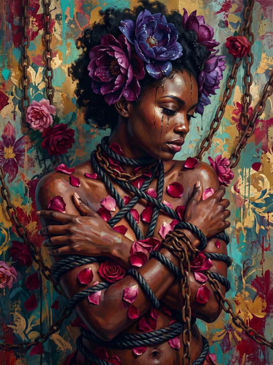 Flower Crown Embrace (100 Color Diamond Painting)