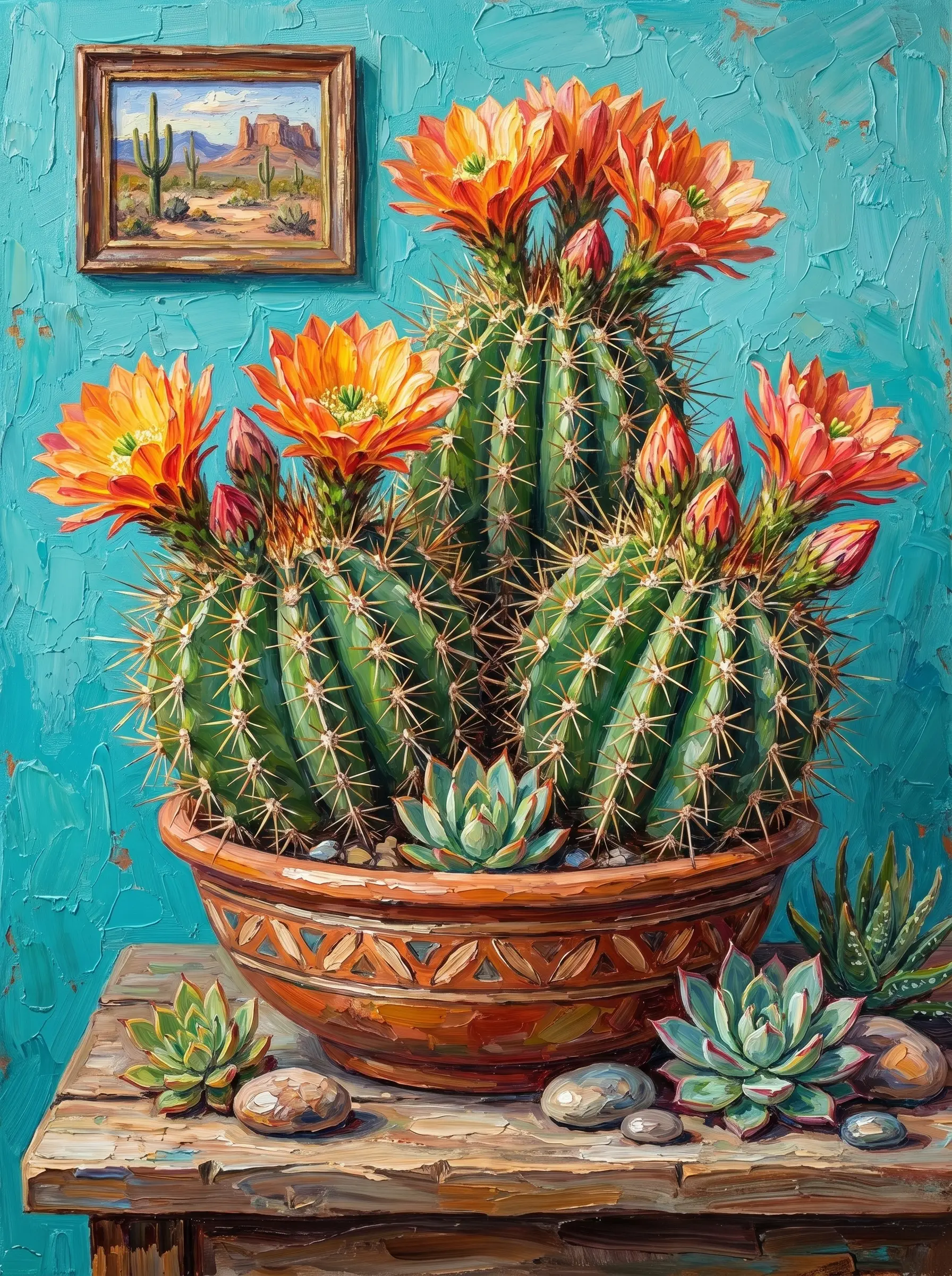 Flowering Cactus Pot (Diamond Painting)