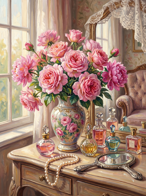 Flowers Vintage Vanity (Diamond Painting)