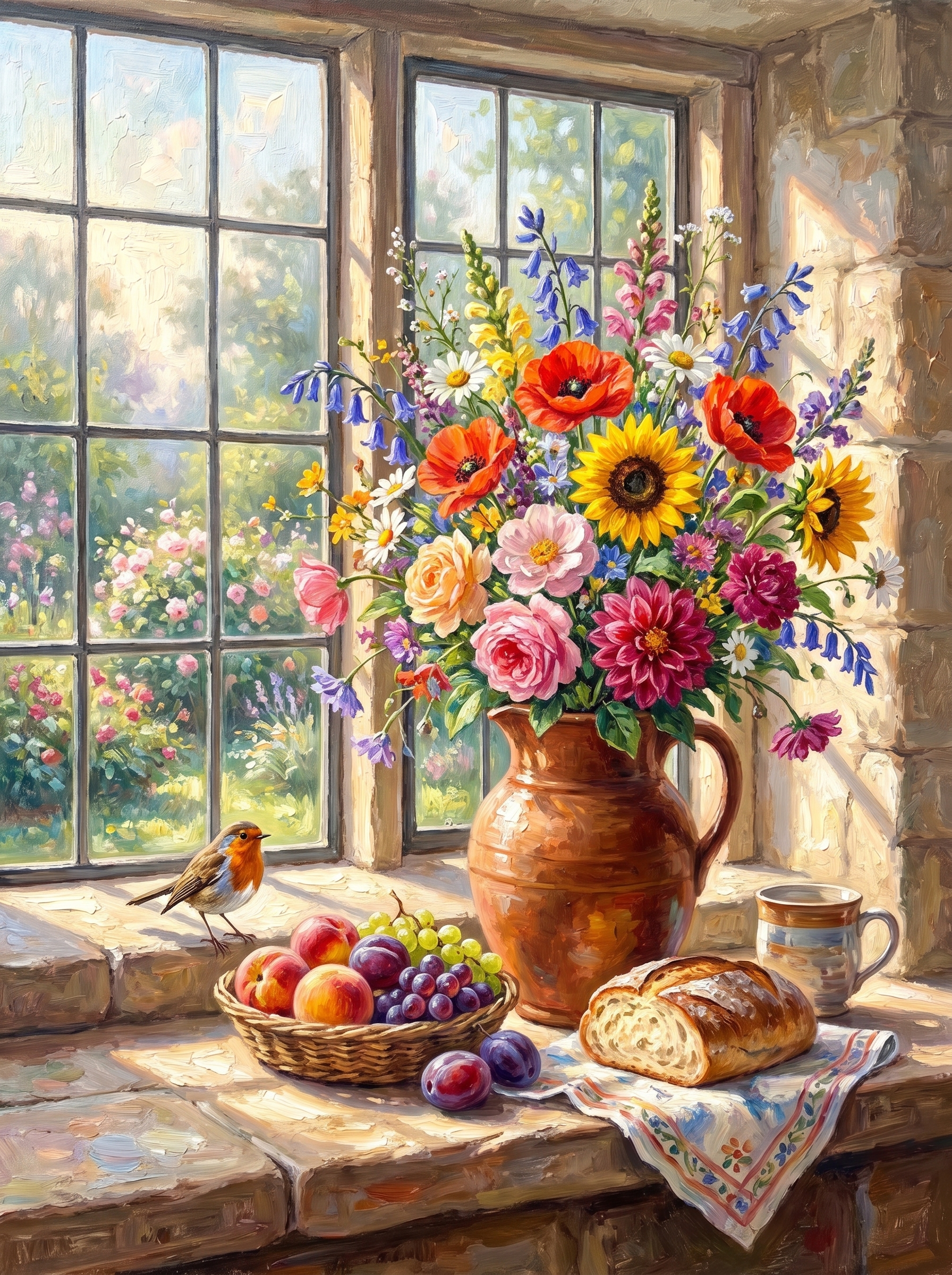Flowers Windowsill Garden (Diamond Painting)
