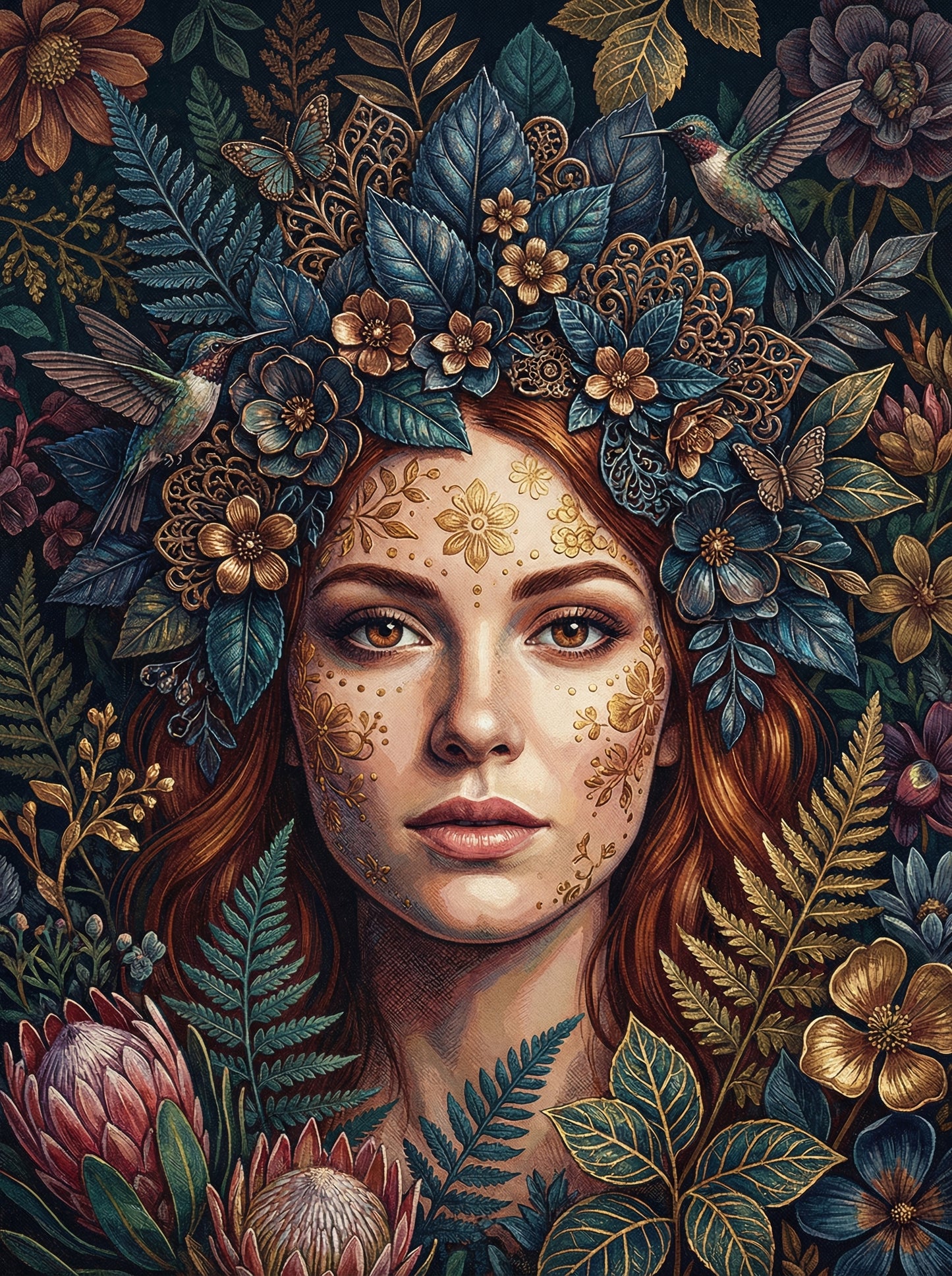 Forest Maiden Floral Veil (100 Color Diamond Painting)