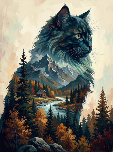 Forest Whisper Cat (Diamond Painting) Diamond Painting kit
