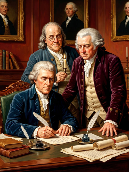 Founding Fathers Drafting (150 Color Diamond Painting)