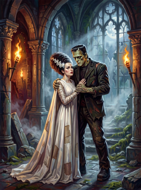 Frankenstein Bride Gothic Crypt (80 Colors) Paint by Numbers kit