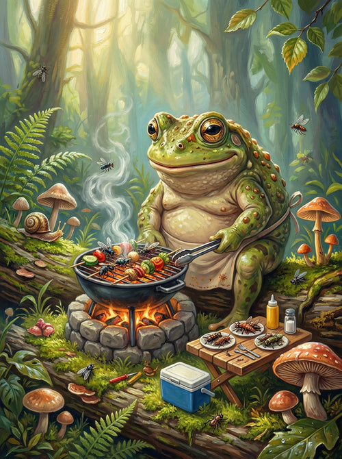 Frog Campfire Cooking (100 Color Diamond Painting) Diamond Painting kit