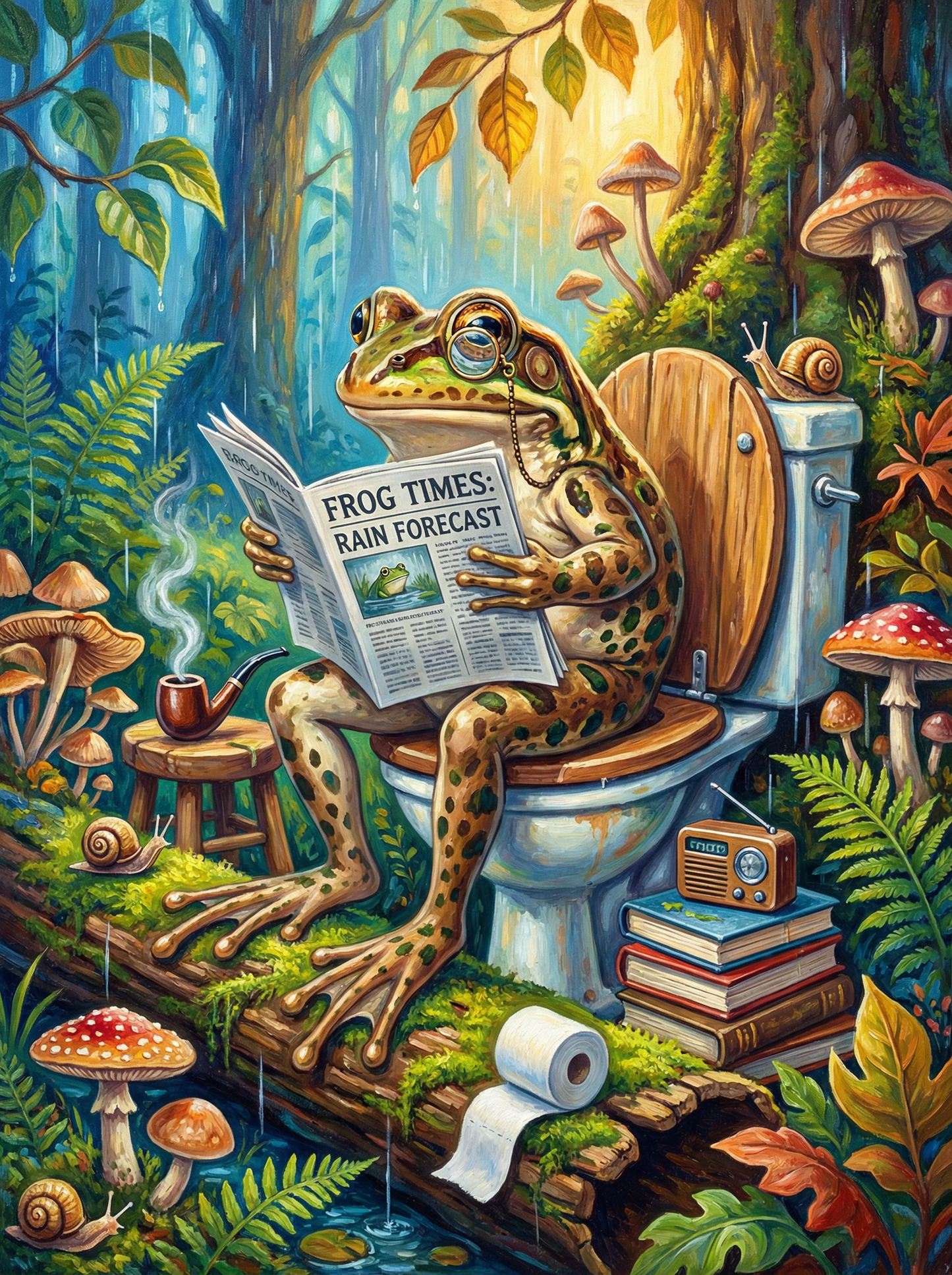 Frog In The Bathroom (100 Color Diamond Painting) Diamond Painting kit