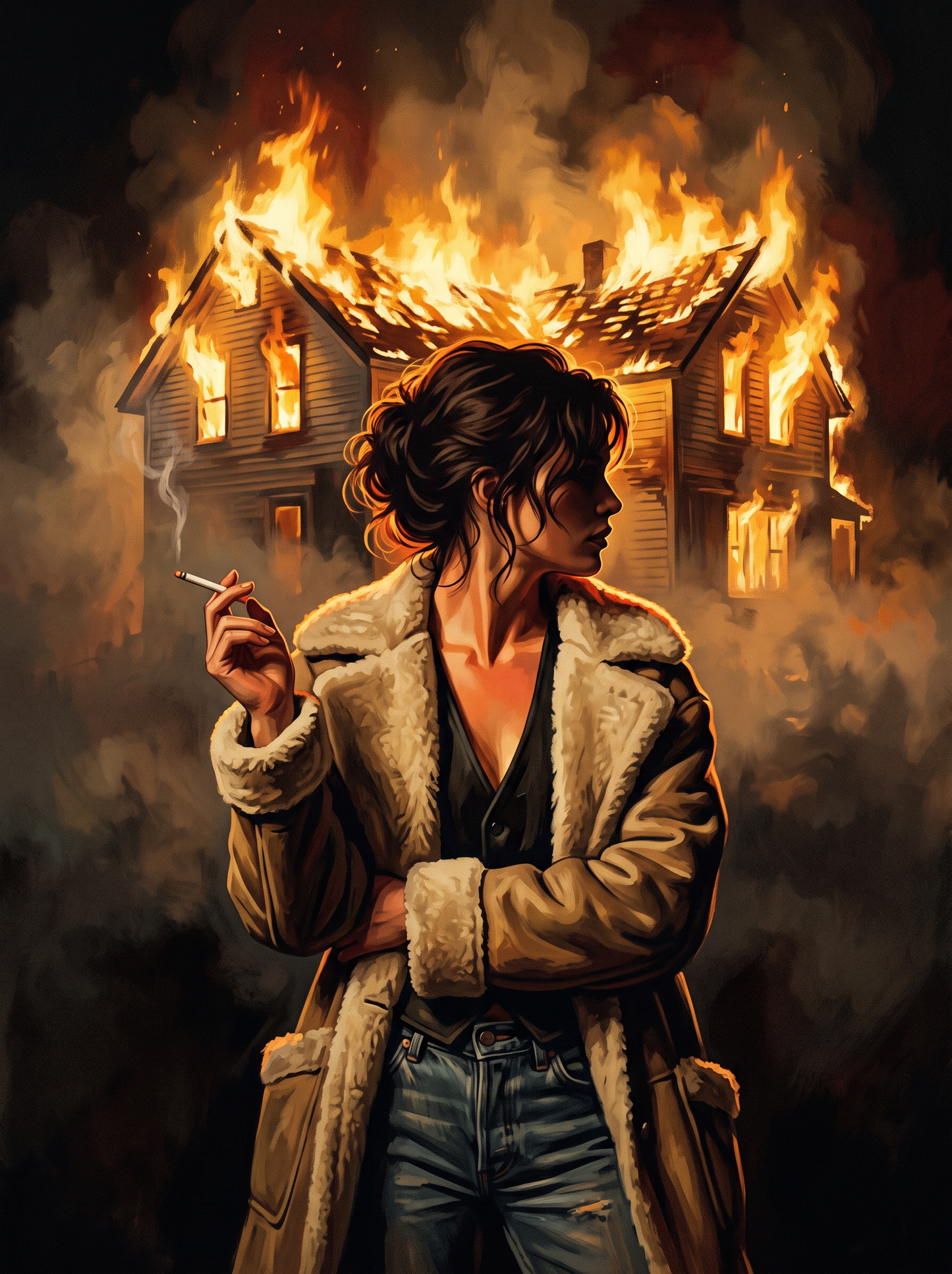 Fur Coat and Firelight