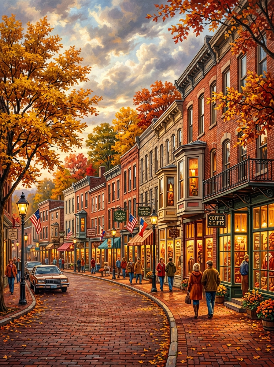 Galena Main Street Autumn (150 Color Diamond Painting)