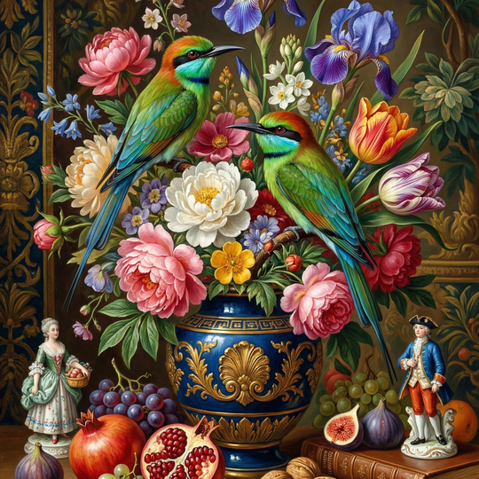 Garden Parrots And Peonies (100 Color Diamond Painting) Diamond Painting kit