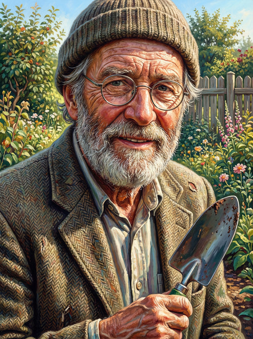 Garden Portrait Elderly Man (100 Color Diamond Painting) Diamond Painting kit