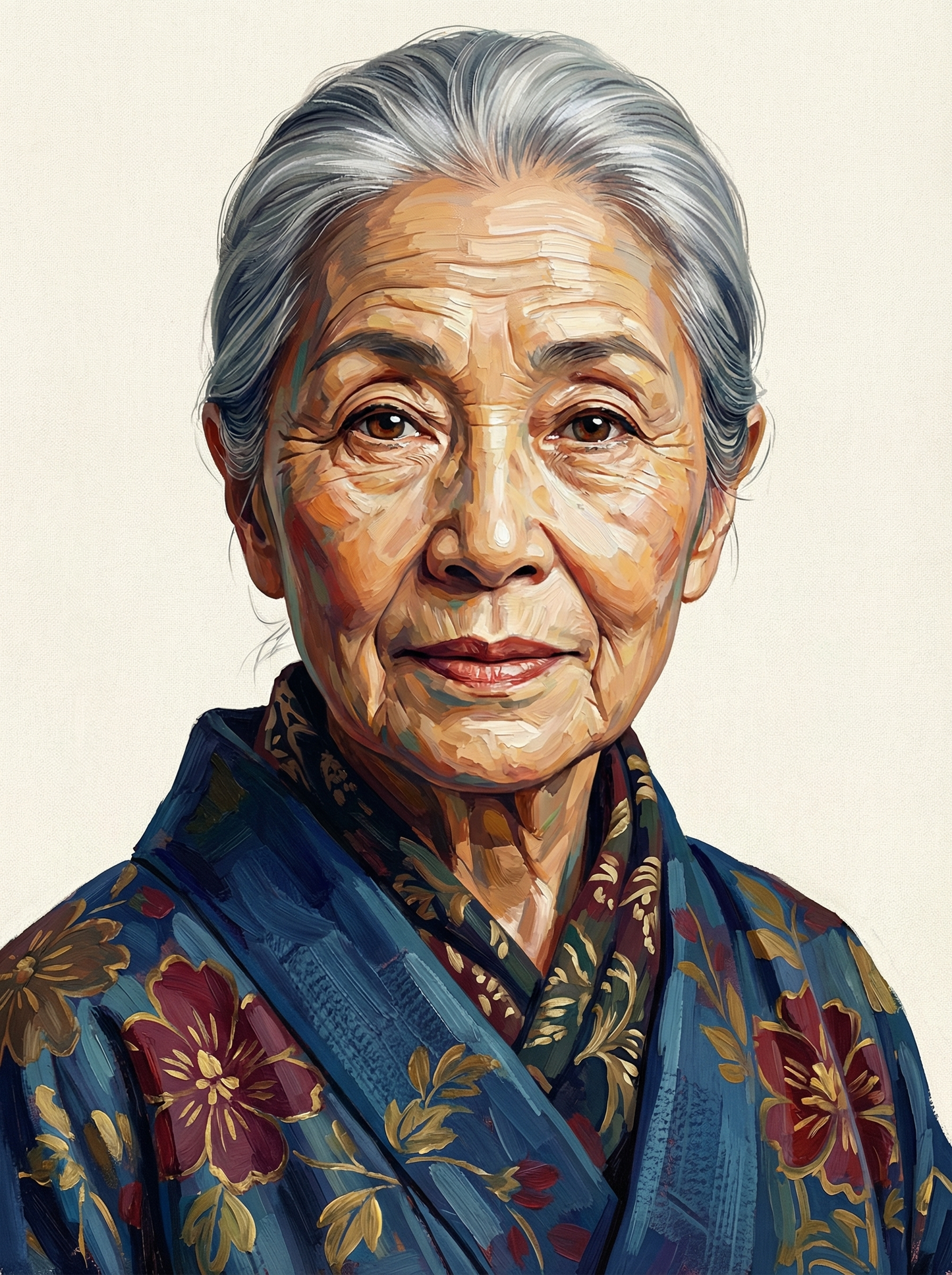 Gentle Senior Woman Blue (100 Color Diamond Painting) Diamond Painting kit