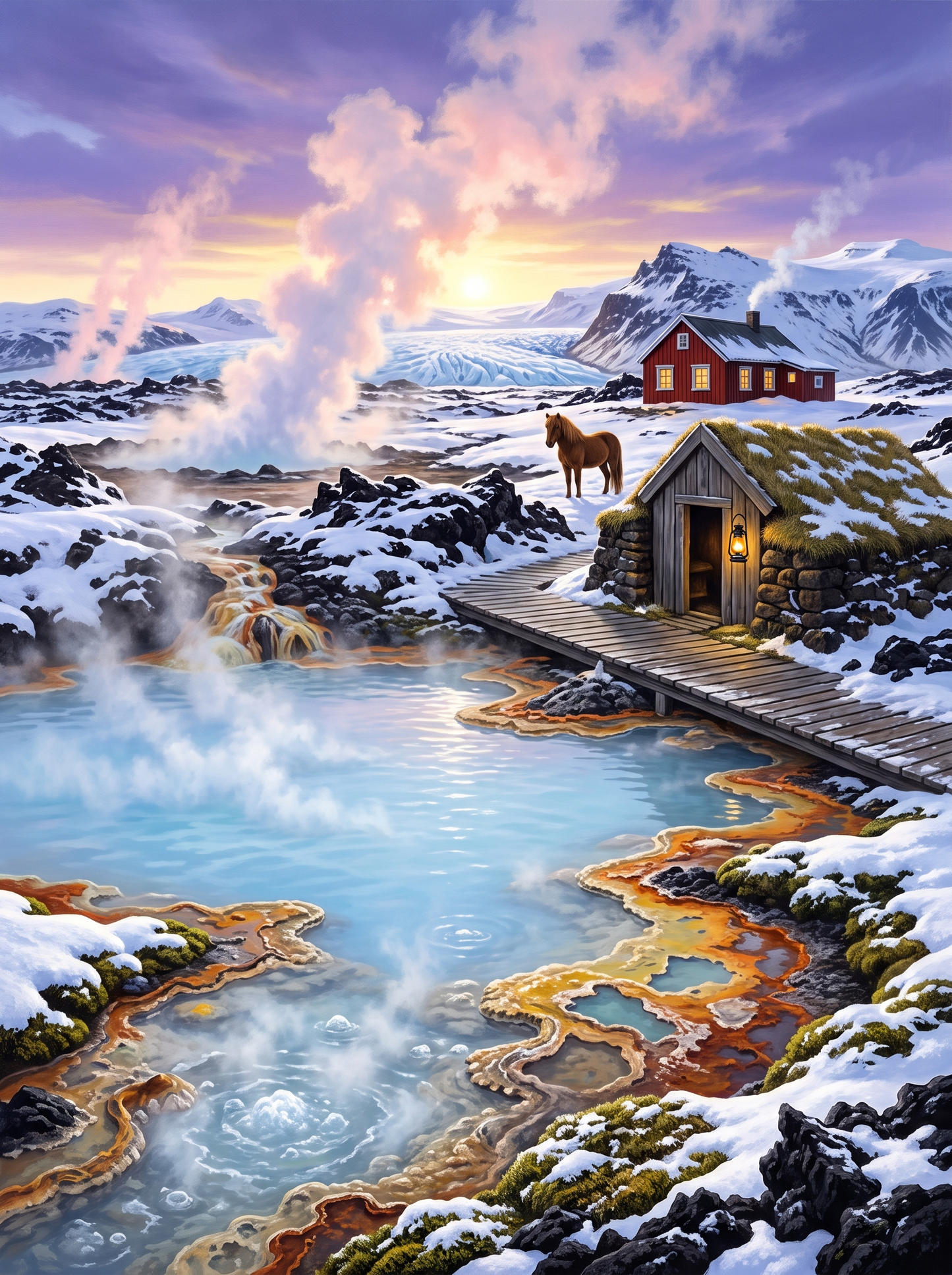 Geothermal Pool Snow