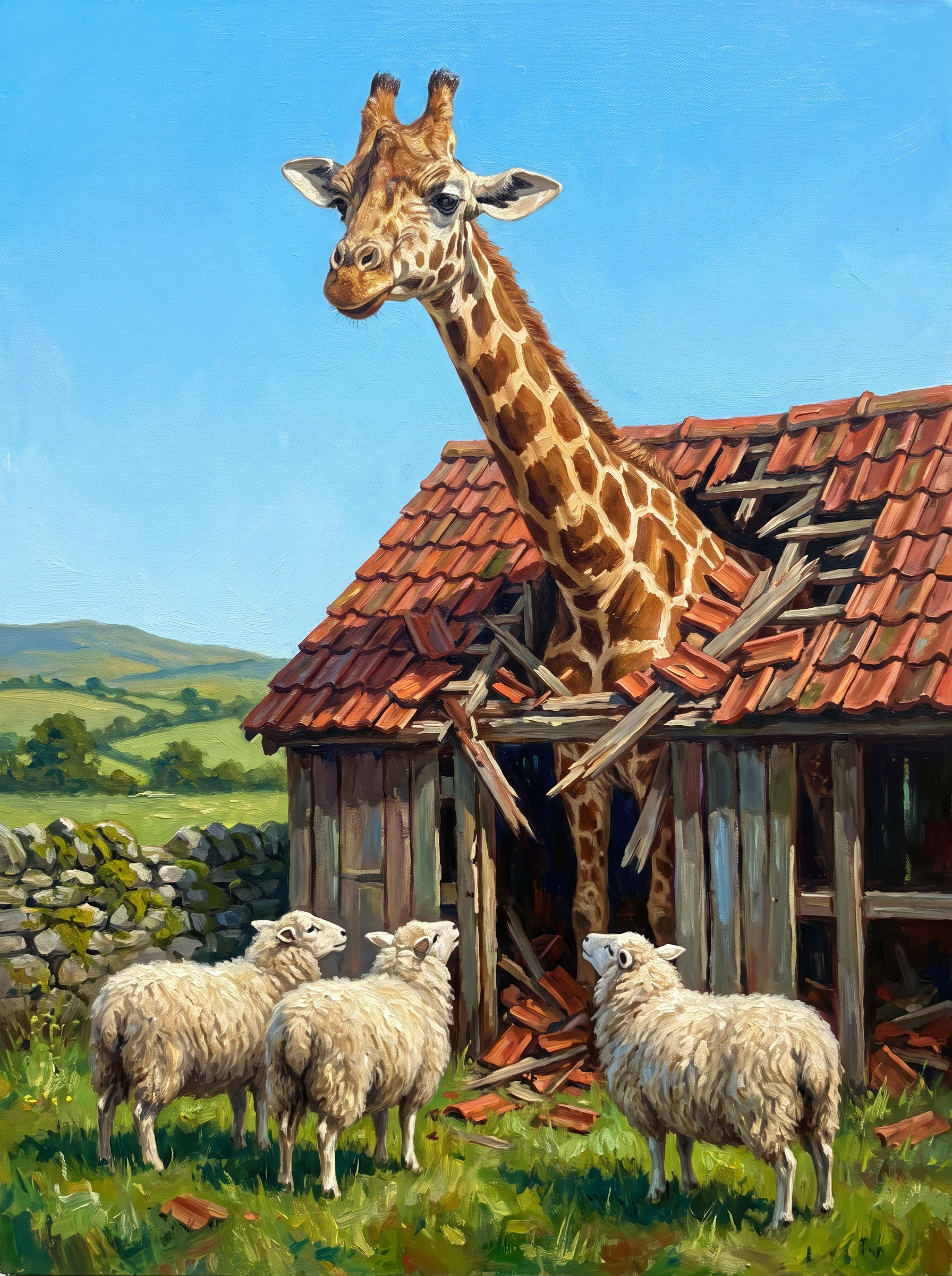 Giraffe Through the Roof