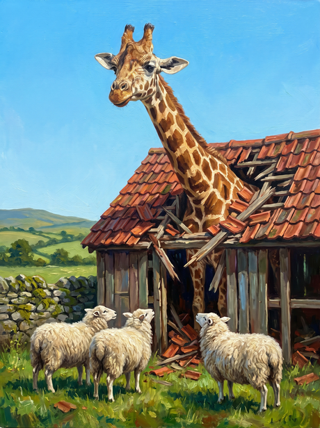 Giraffe Through the Roof