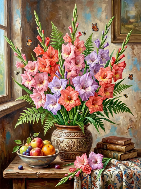 Gladiolus Bouquet Still Life (Diamond Painting)