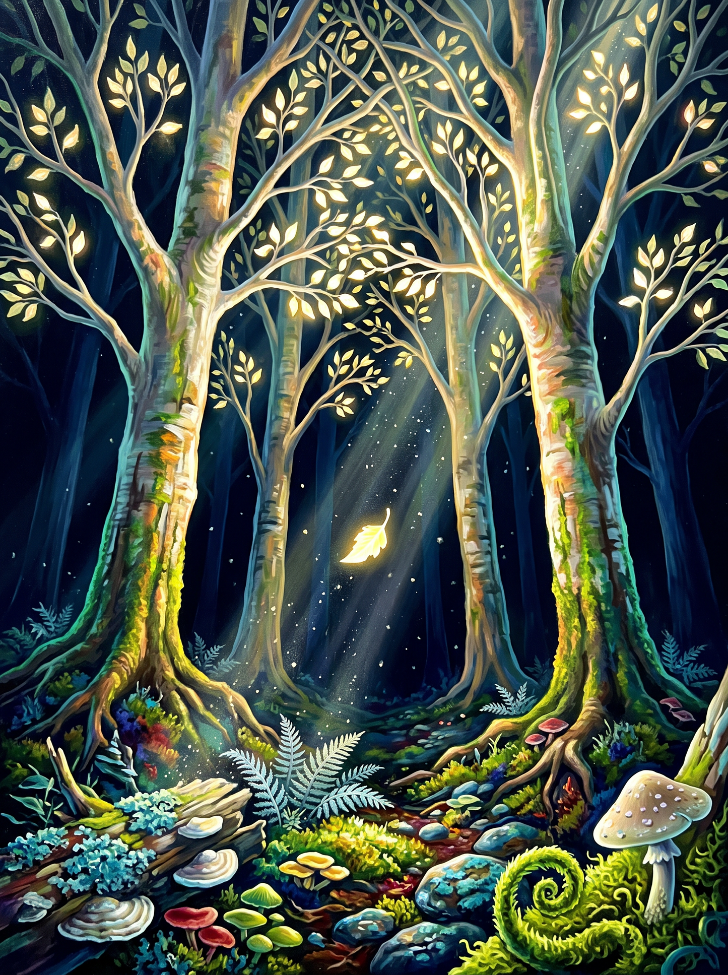 Glowing Birch Wood
