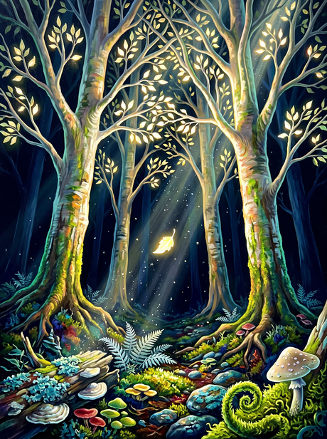 Glowing Birch Wood