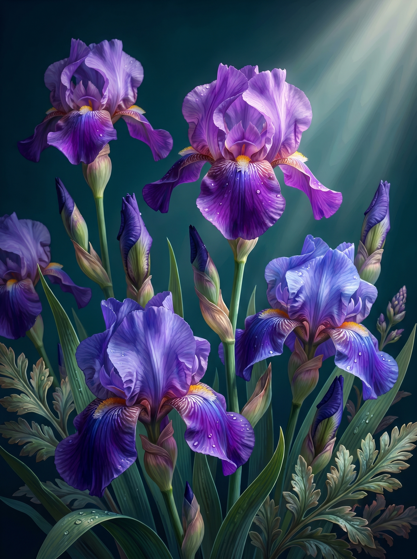 Glowing Iris Noir (Diamond Painting) Diamond Painting kit