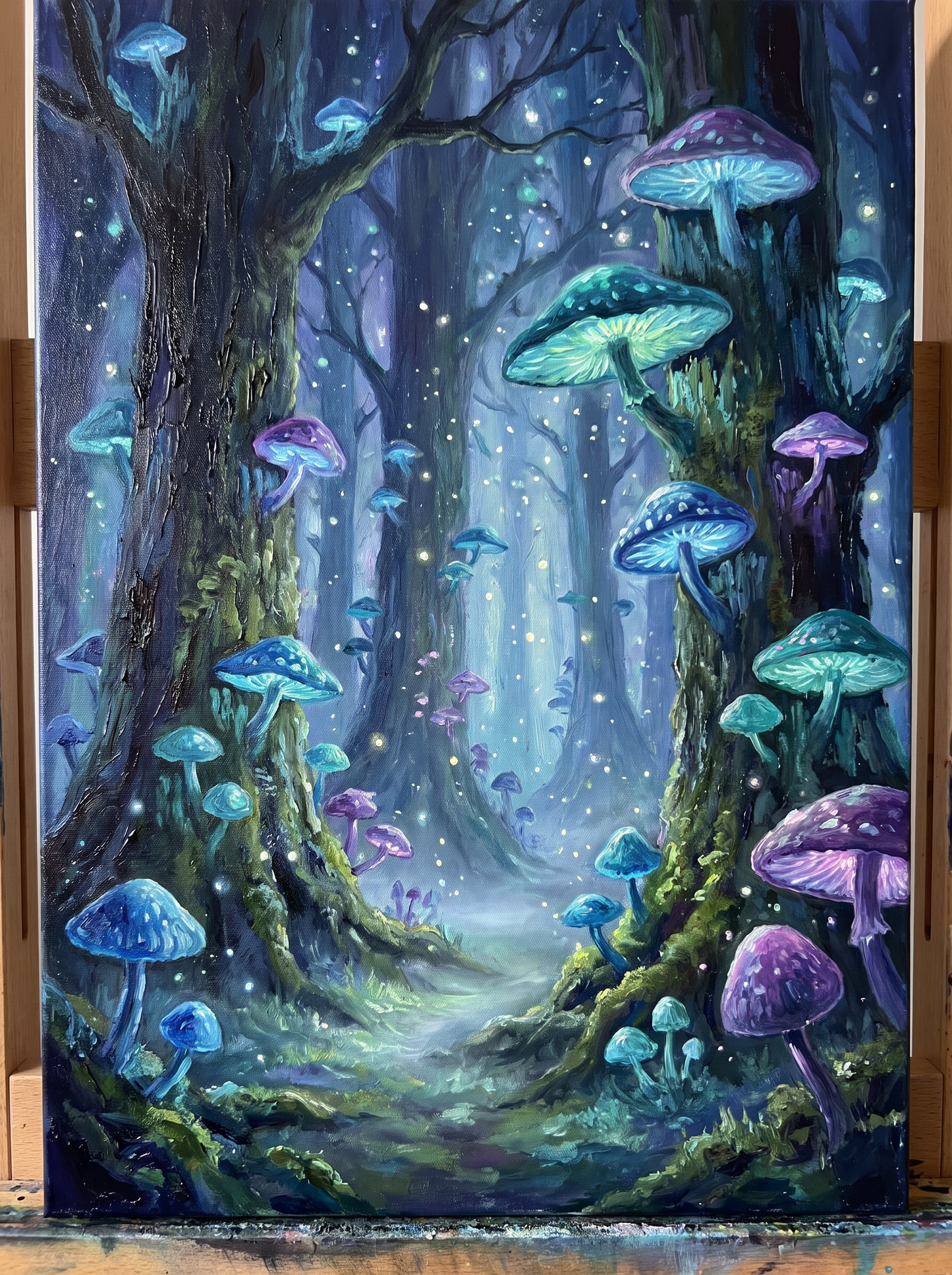 Glowing Mushroom Forest Night